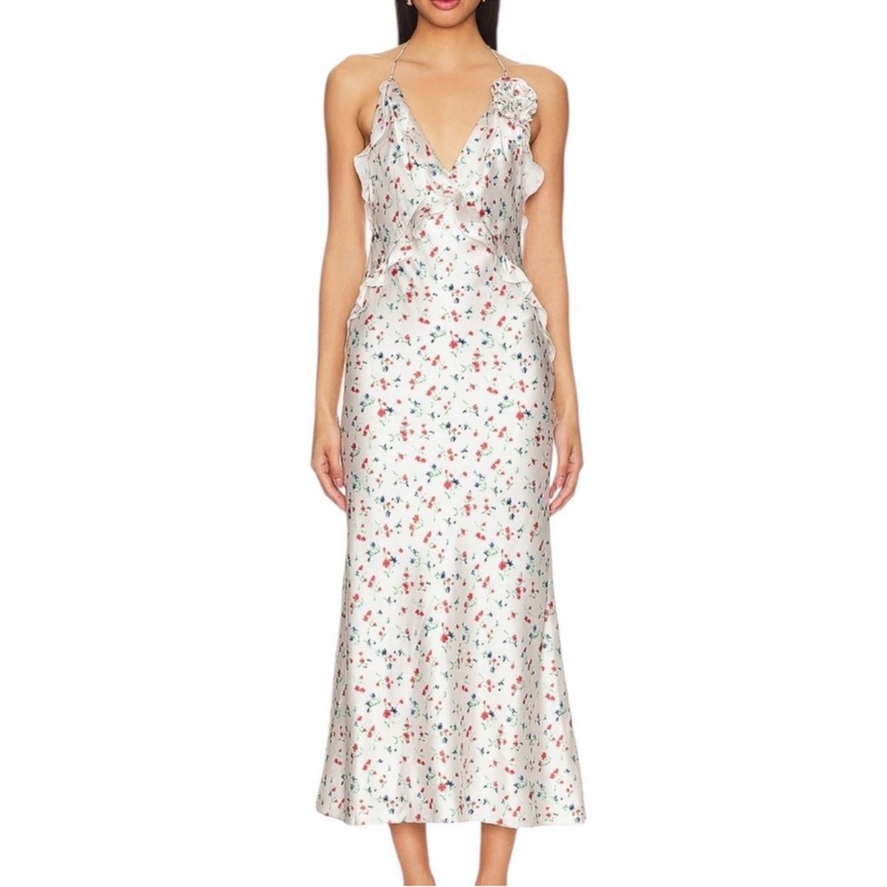 Bardot White Floral Midi Dress